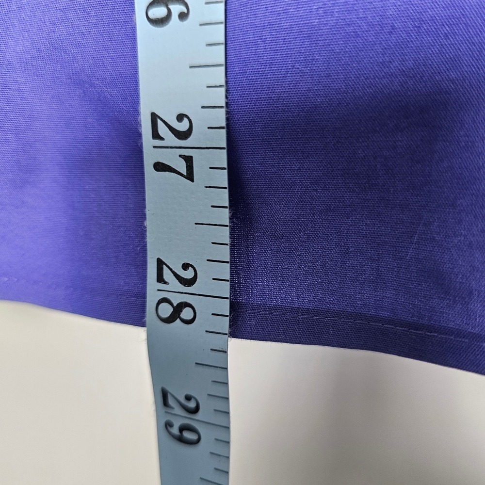 Chico's No-Iron Stretch Shirt Women 3.5 Royal Blue Roll Tab Button Down Cotton - Picture 7 of 14